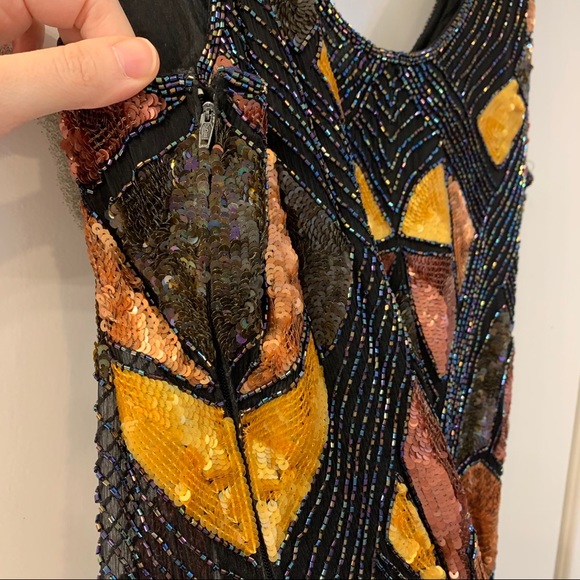 Beaded Evening Gown with Matching Jacket, Medium - Picture 3 of 11